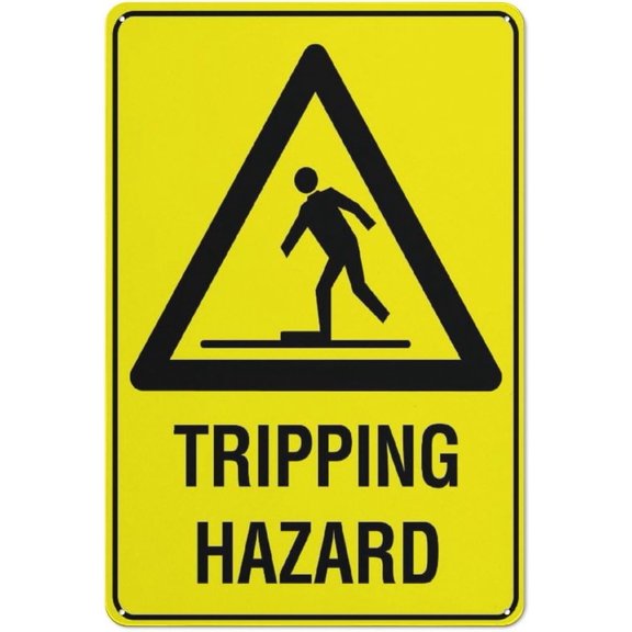 Tin Sign Tripping Hazard Funny Vintage Tin Signs 8 X 12 Inch Wall Art Decor Iron Poster For Home Farmhouse Bar Cafe Yard Indoor Outdoor Gift