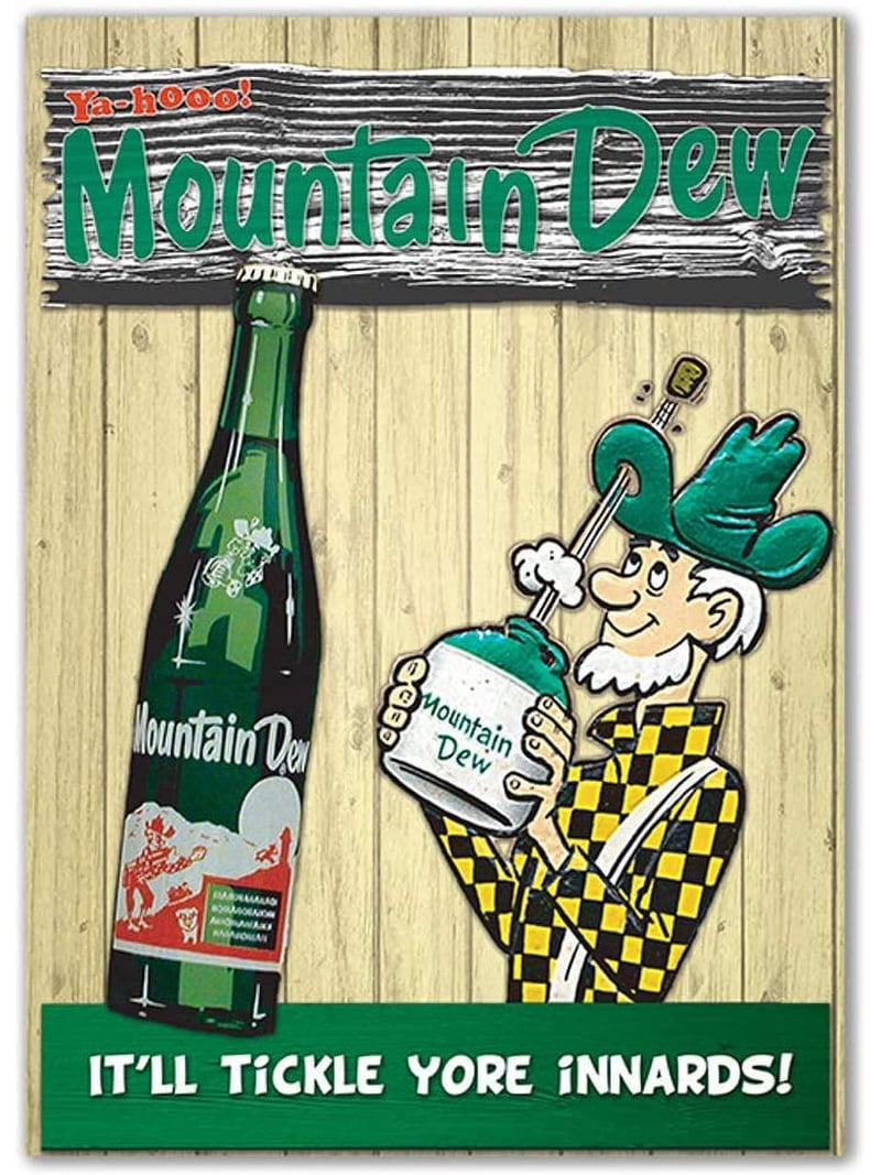 広告、ノベルティグッズ インテリア木製看板 MOUNTAIN DEW検