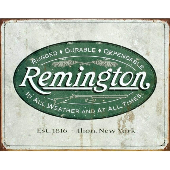 Tin Sign Vintage Remington Gun Rifle Hunting in All Weather Wall Decoration 8x12 Inch Tin Sign Retro Decoration Sign Bar Garage Sign