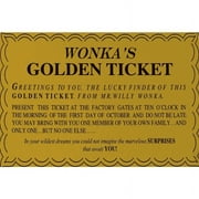 Tin Sign Willy Wonka Golden Ticket Charlie Chocolate Factory That Await You Metal Sign Size: 8 x 12 Inches