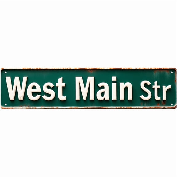 Tin Signs 16*4 Inch - West Main Str Design - For Small Town, Living Room, Patio - Vintage Hometown Vibe | vintage room decor, family sign, outdoor signs