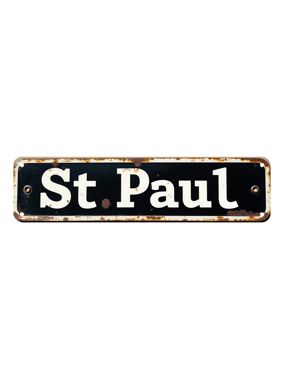 Tin Signs - 16*4 Inches St Paul Decorative Sign for Living Room, Bar, Garage | Family Wall Decor, Bar Decorations for Home, Garage Decor