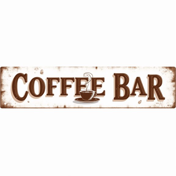 Rustic tin signs 16*4 inches "Coffee Bar" Vintage Home Accent Cafe Gift