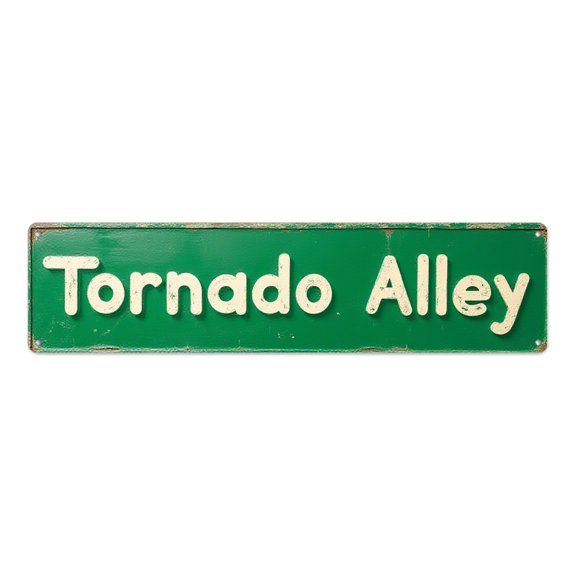 Tin Signs 16*4 inches "Tornado Alley" Vintage Street Decor Rustic Metal Art