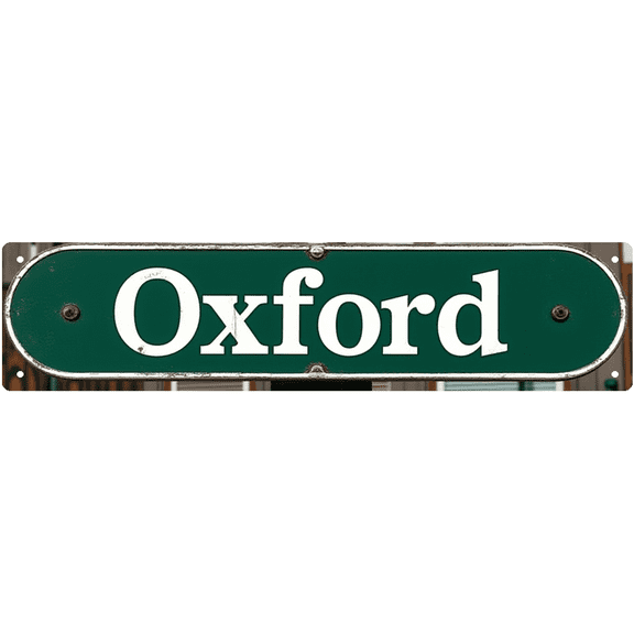 Tin Signs - 16x4 Inches Oxford Vintage Street Sign - Perfect for Study, Dorm, Living Room - Dark Academia Wall Decor, Dorm Room Decor, Cool Stuff for Your Room