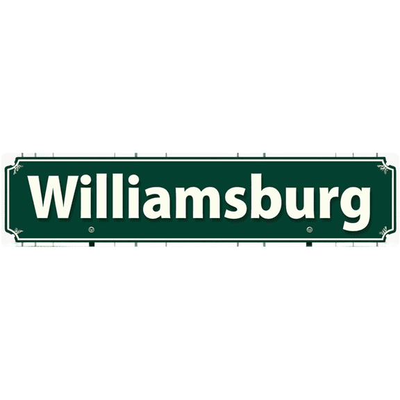 Tin Signs - 16x4 Inches Williamsburg Retro Street Sign - Perfect for Historic Home, Kitchen, Porch - Vintage Kitchen Decor, Historic Decor, Patio Signs