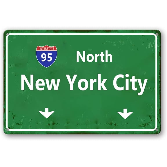 Tin Signs American Yesteryear I-95 Interstate Nyc New York City Ny Metal Highway Freeway Sign 12x8 Inch