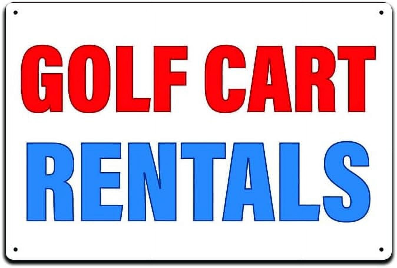 Tin Signs Golf Course Warning Metal Sign 12 x 8 in. Golf Cart Rentals