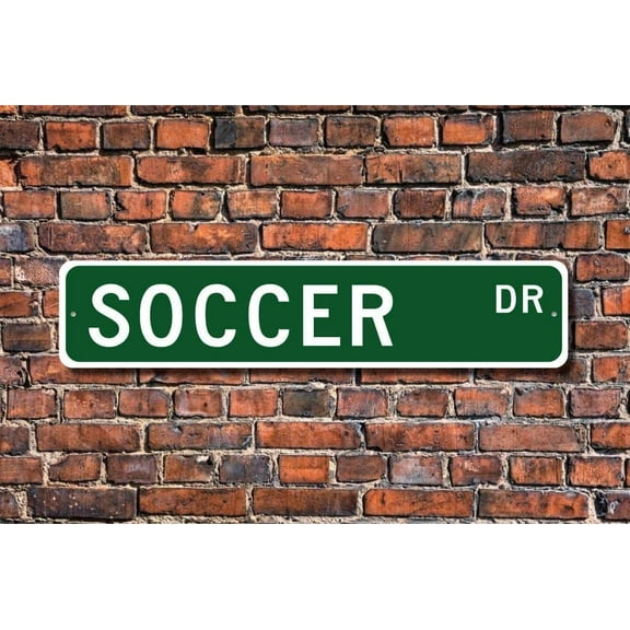 Tin Signs Home Decoration Soccer Sign Fan Soccer Player Soccer Gift Soccer Decor Soccer Athlete Football Street Sign Art Wall Decor Metal Sign 4 x 16