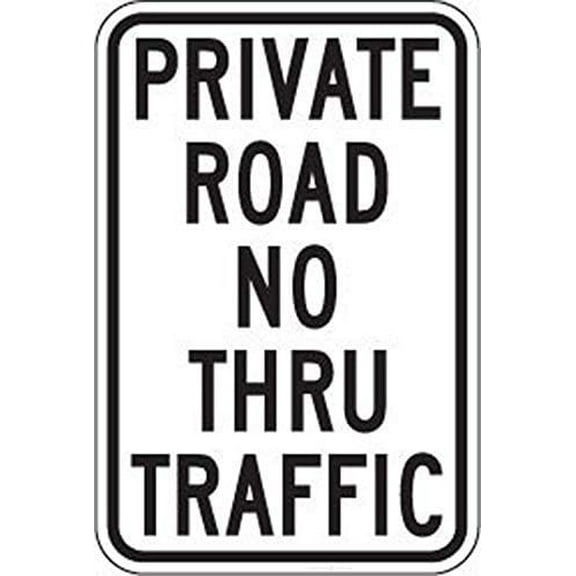 Tin Signs Private Road No Thru Traffic Will Not Rust Metal Sign 8x12 Inches