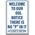 thumbnail image 1 of Tin Signs Swimming Pool Decor - Funny Swimming Pool Signs – Aluminum Lightweight Metal Sign 12 x 8 in. Weather Resistant (Please No Peeing in The Pool), 1 of 5