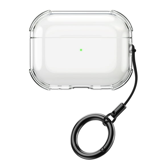 for AirPods Pro 2nd Generation 2022 Case Clear with Lanyard Ring Buckle, Luxury PC Transparent Drop Protective Anti-Yellow Anti-Scratch Cover Skin Friendly Women Men Charging Case - Clear