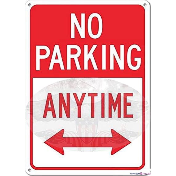 Tin Signs Warning reminder Sign No Parking Anytime 8 x 12 inches Supplies Metal Sign