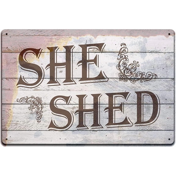 Tin Signs Woman Cave Decor-Metal Wall Sign for Craft Rooms Has A Metal Look 12 X 8 in She Shed