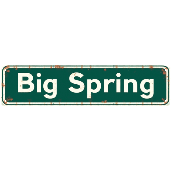 Tin Signs for Wall Decor | 16*4 Inches | Big Spring Street Marker | For Bedroom, Backyard, Kitchen | Western Town Decor, Outdoor Signs, Garage Decor
