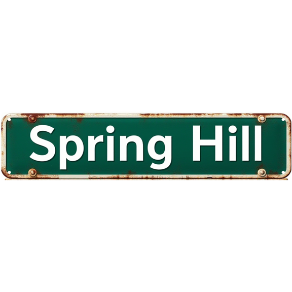 Tin Street Sign - 16*4 Inch Spring Hill Street Sign for Garden, Patio & Bedroom - Vintage Metal Decor, Fits Vintage Garden Decor, Patio Signs, Funny Posters