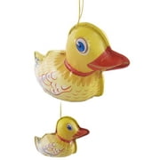 Tin Toy Ducky Decoration Yellow Tin Ornament