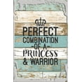 thumbnail image 1 of Tin Wall Sign Perfect Combination of Princess & Warrior Girl Boss Feminist Lady White Wall Art Decor Funny Gift, 1 of 1