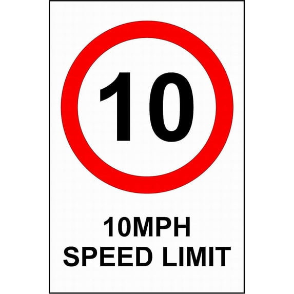 Tin Warning Sign Notice Sign 12x16 10 mph Speed Limit Sign Wall Decor for Street Outdoor Road