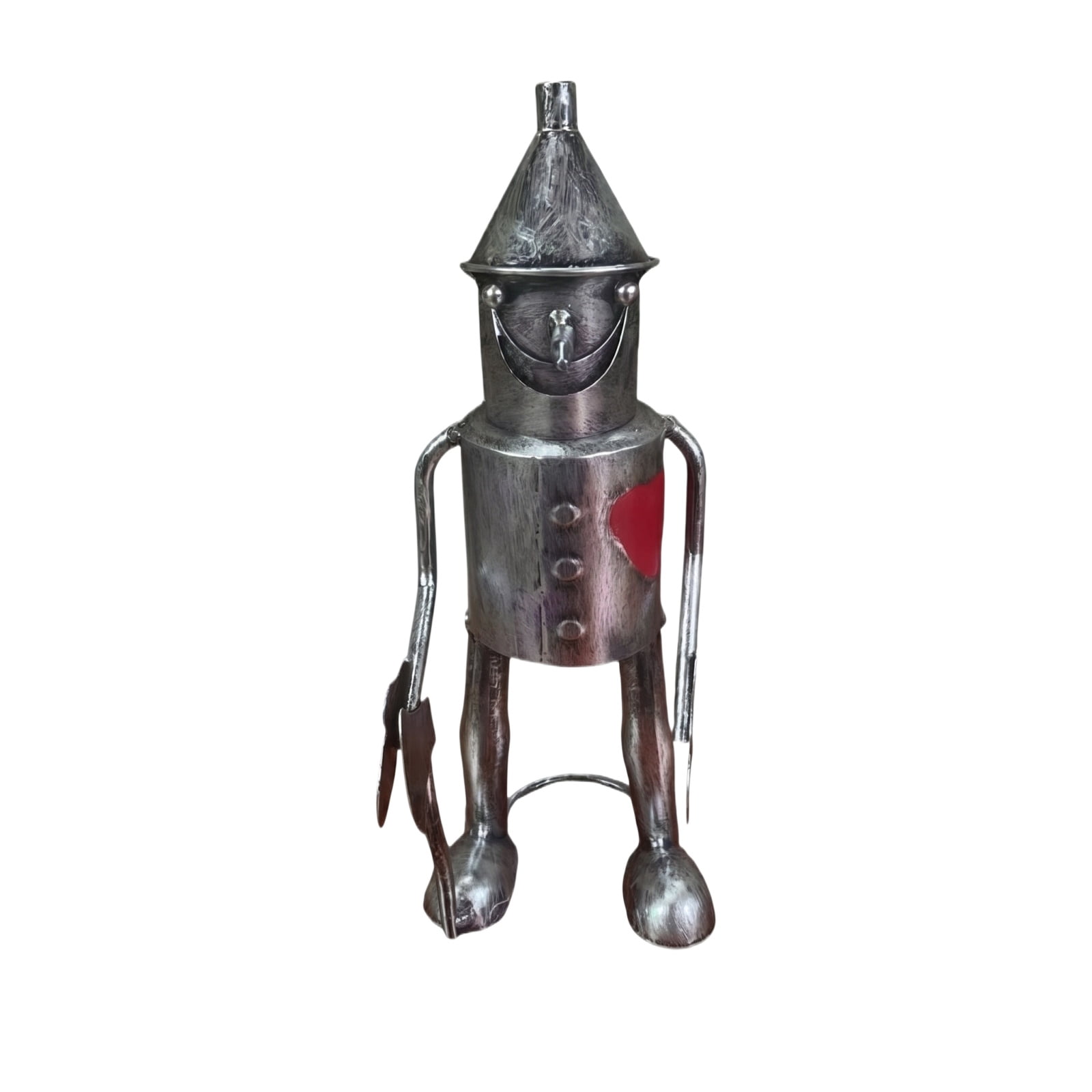 Tin Woodsman Tin Man Metal Garden Statue, Whimsical Metal Yard Art Sculptures Tinman Figure, Weather Resistant Sculptures for Porch Patio Yard