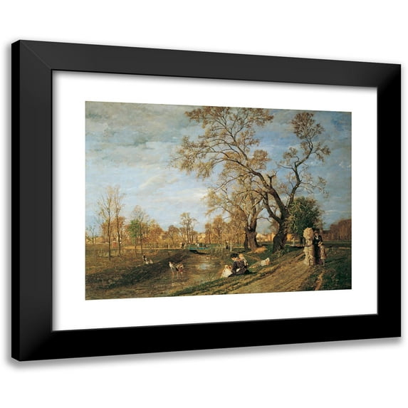 Tina Blau 14x11 Black Modern Framed Museum Art Print Titled - Spring in Prater (1882)