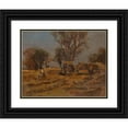 thumbnail image 1 of Tina Blau 24x20 Black Ornate Framed Double Matted Museum Art Print Titled: On the Danube Control (1872), 1 of 5