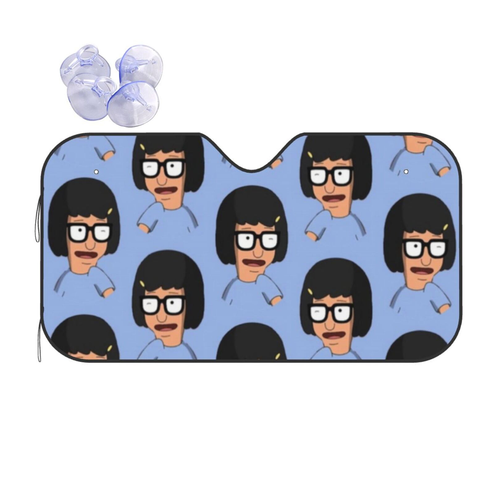 Tina Bob's Burgers Fashion Car Sunshade UV Rays Sun Visor Protector Foldable Protect Car From