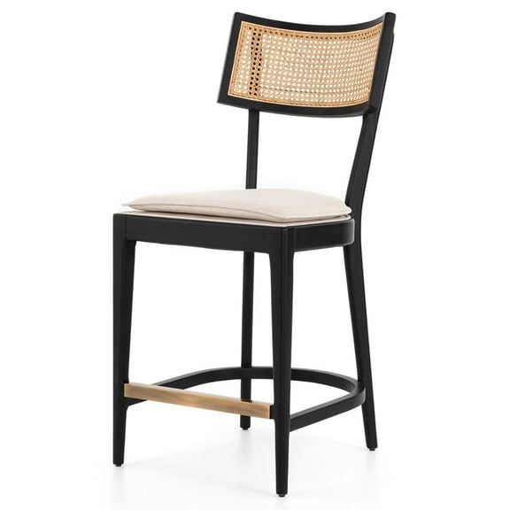 Tina Cane Counter Stool Black in Set of 4 - Replica