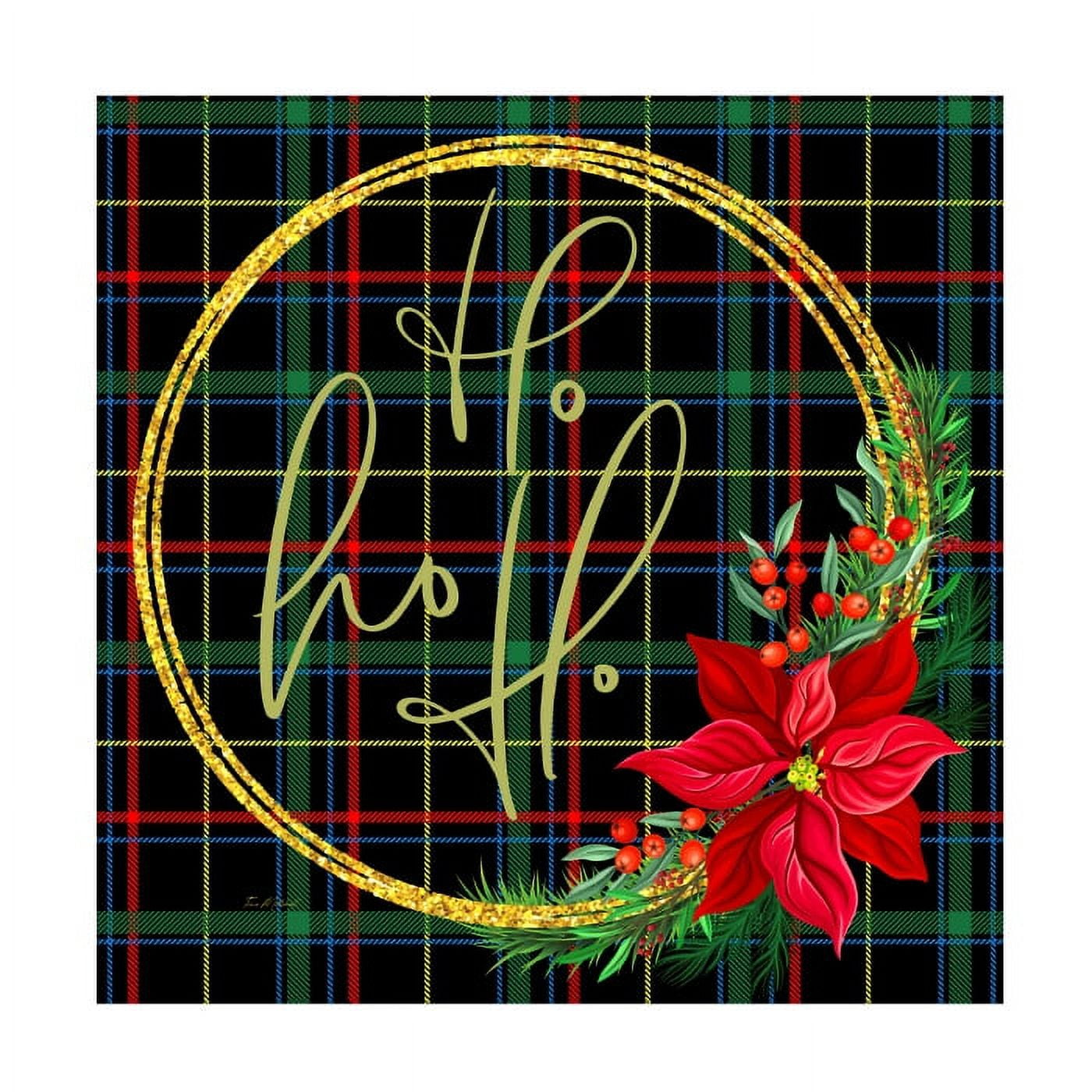 Tartan Wreath Ho Ho Ho Seasonal Canvas Print