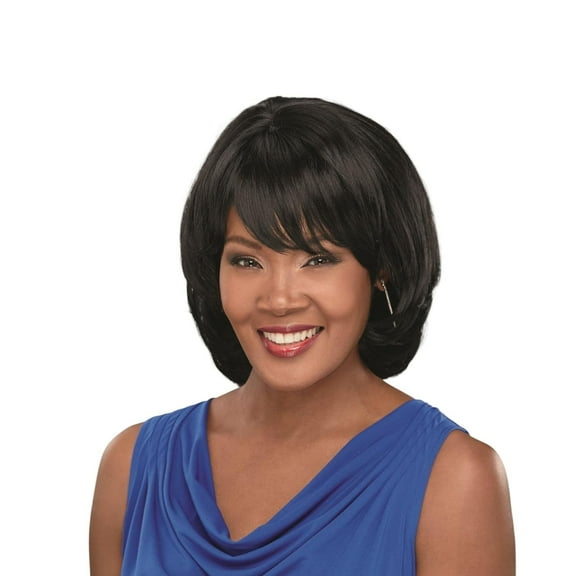 Tina Synthetic Wig – Yaki Texture Natural Look and Feel, Perfect for Everyday Wear and Versatile Styling for Gift (1B)