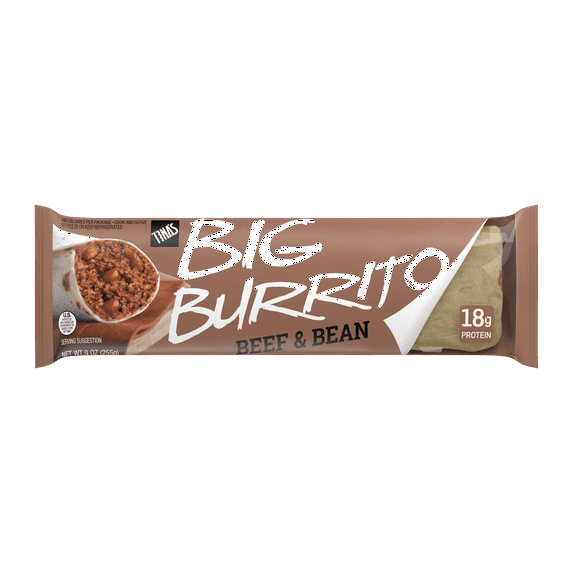 Tina's Big Burrito Beef & Bean, Packaged Burrito, 9 oz, 1 Count