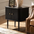thumbnail image 1 of Tina's Home 22" Tall Modern Tambour Accent Cabinet with Sliding Slatted Door for Living Room Small Spaces, Black, 1 of 8