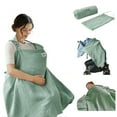 thumbnail image 1 of Tina's Home Baby Nursing Cover for Breastfeeding and Car Seat, 100% Cotton, Sage, 1 of 8