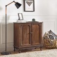 thumbnail image 1 of Tina's Home Farmhouse 2-Door Accent Cabinet with Adjustable Legs, 34" Tall Rustic Storage Cabinet for Living Room, Entryway, Walnut, 1 of 9