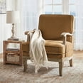 thumbnail image 1 of Tina's Home Mid-Century Modern Accent Chair Upholstered Armchair with Solid Wood Legs, Removable Cushion Comfy Reading Chair for Living Room Bedroom,Golden, 1 of 10