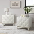 thumbnail image 1 of Tina's Home Modern 2-Drawer Solid Wood End Table with Built-in USB & Power Outlet, Small Space Storage Cabinet for Living Room, Office (White, Set of 2), 1 of 7