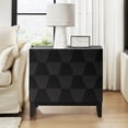 thumbnail image 1 of Tina's Home Modern 2-Drawer Solid Wood End Table with Built-in USB & Power Outlet, Small Space Storage Cabinet for Living Room, Office (Black）, 1 of 7