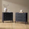 thumbnail image 1 of Tina's Home Traditional Solid Wood End Table Set of 2 with Charging Station & Spacious Storage Black, 1 of 5