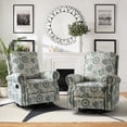 thumbnail image 1 of Tina's Home Upholstery 360° Swivel Recliner Set of 2, Nursery Chair with Nailhead Trim & Metal Base for Living Room & Nursery Comfort Medallion, 1 of 6