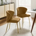 thumbnail image 1 of Tina's Home Velvet Dining Chairs Set of 2 Upholstered Wingback Side Chairs Living Room Kitchen Golden, 1 of 8