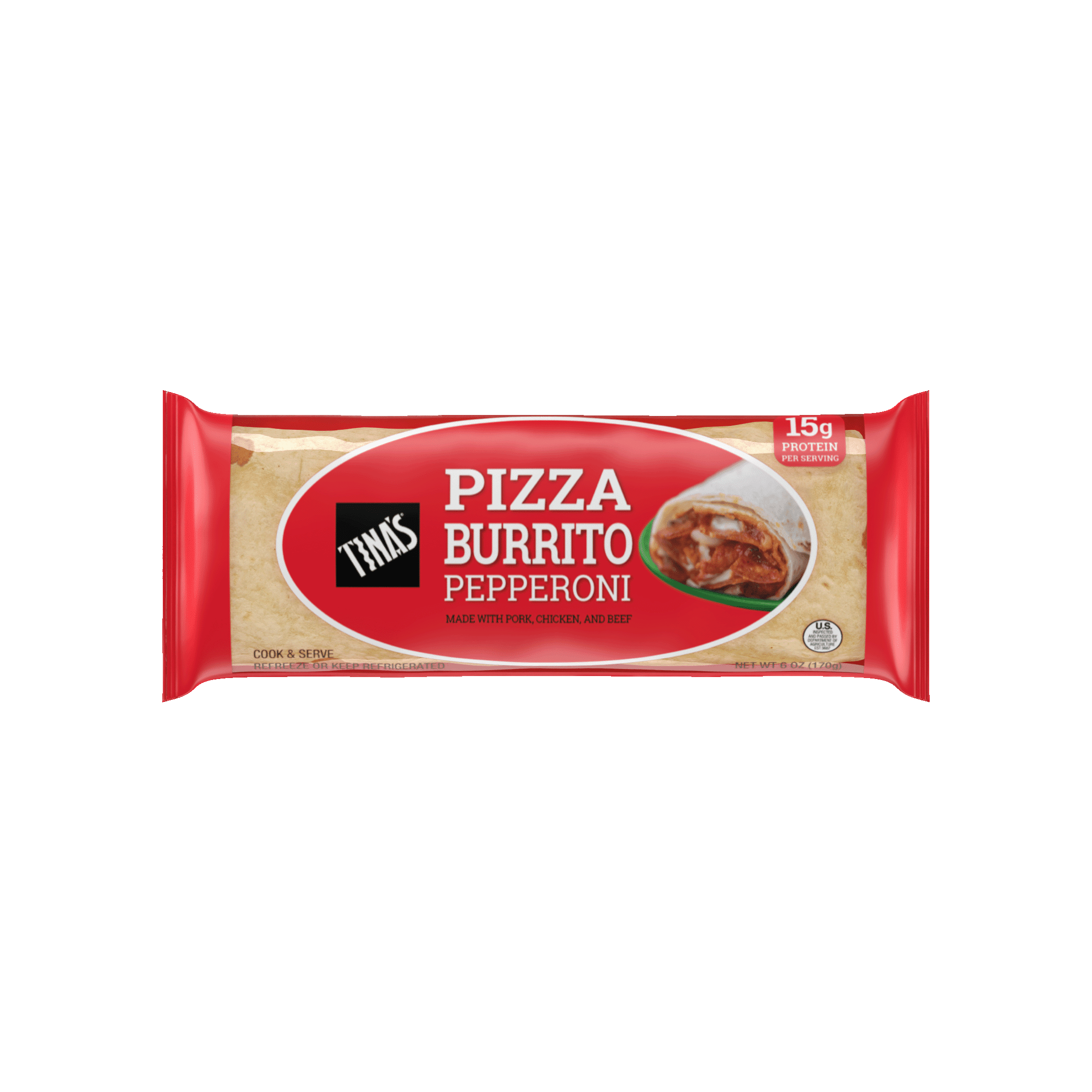 Tina's Pepperoni Pizza Burrito 6oz, 1ct
