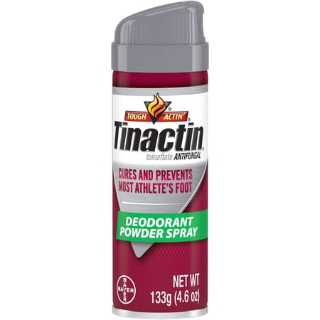Tinactin Athlete's Foot Antifungal Deodorant Powder Spray, 4.6 oz Can (Pack of 2)