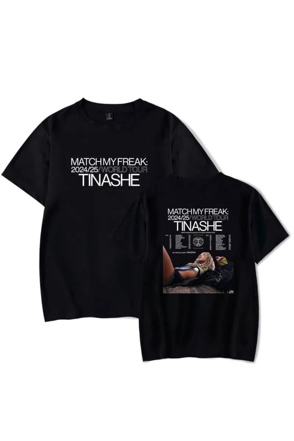 Tinashe Matchmyfreak World Tour T-shirt Merch Women's Men's Fashion Summer Hip Hop O-neck Short sleeved T-shirt Street Wear