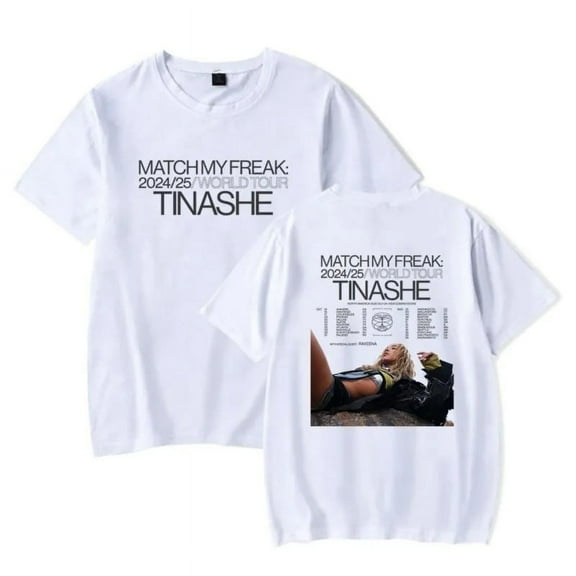 Tinashe Matchmyfreak World Tour T-shirt Merch Women's Men's Fashion Summer Hip Hop O-neck Short sleeved T-shirt Street Wear
