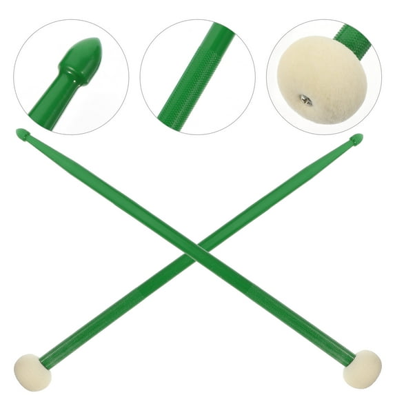 Tineasur Durable Percussion Stick Dark Green Felt 1 Pair