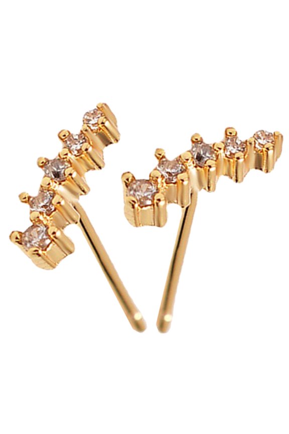 1 Pair Studs Earrings for Women Decorative Golden Shape Gift Jewelry
