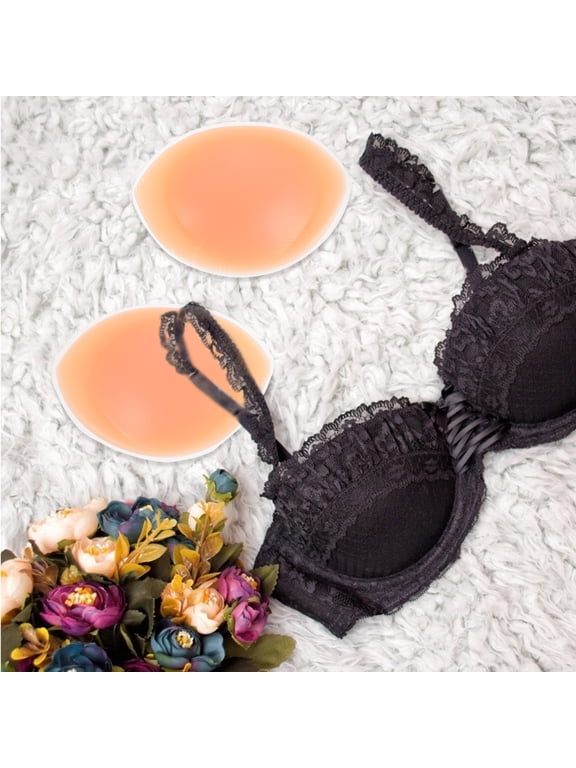 1Pair Push Up Bra Pads Inserts in Beige Silicone Perfect for Dress and Swimwear