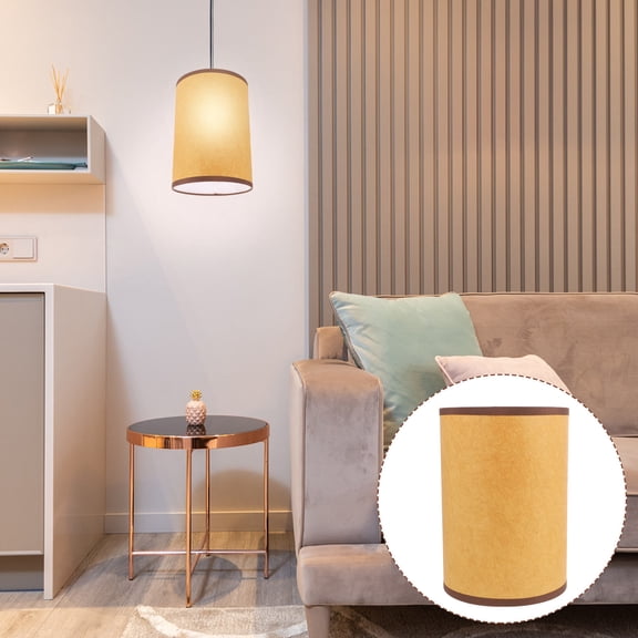 Tineasur Lamp Shades Replacement Round Chocolate PVC 1Set