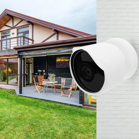 Tineasur White Camera Rain Cover for Nest Outdoor Security Cameras Weatherproof Protective Silicone Case