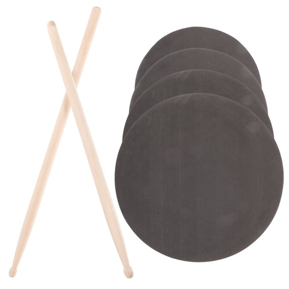 Tineasur Drum Practice Pad Drum Pad Set Black for Home Practice 1 Set